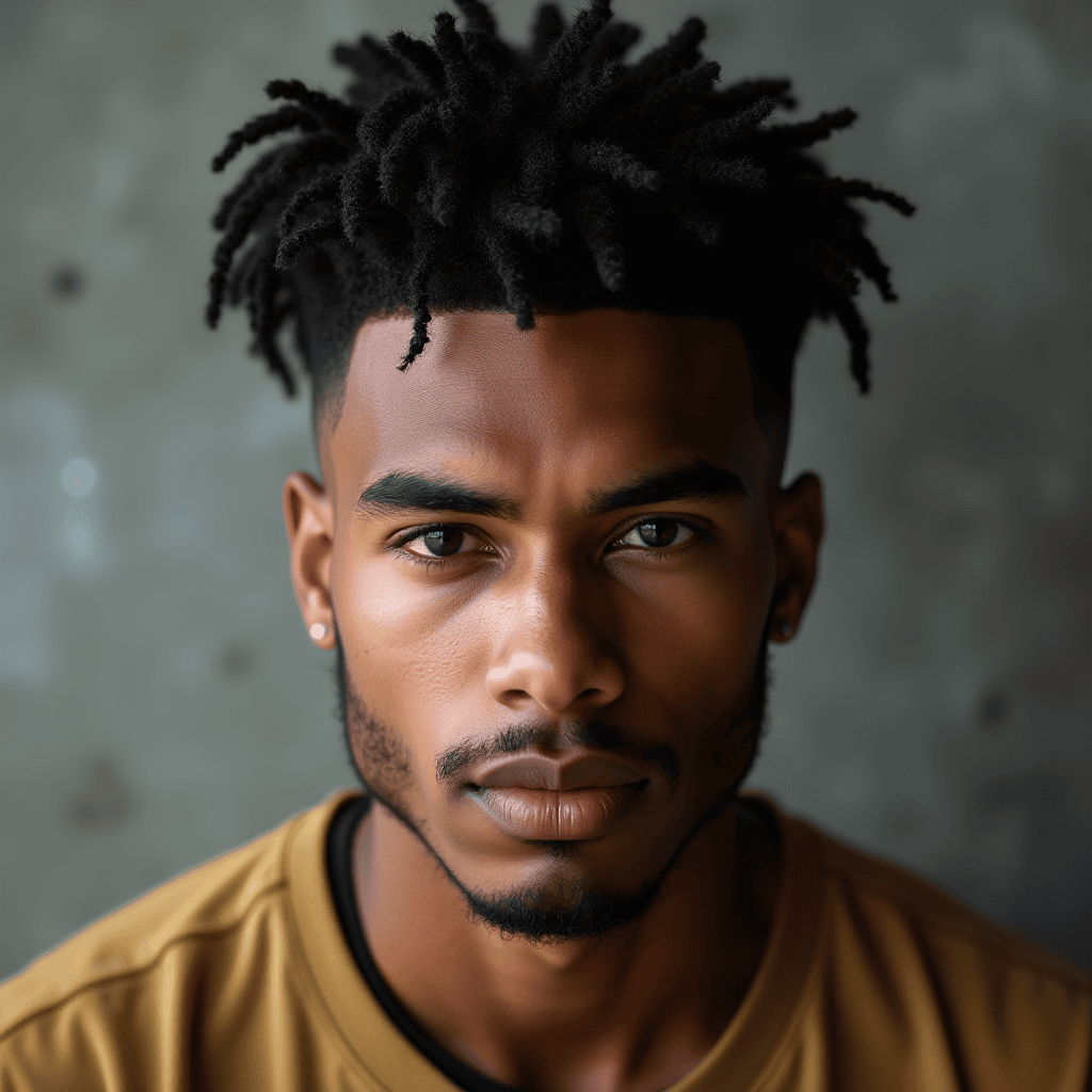 Burst Fade With a Curly Mohawk