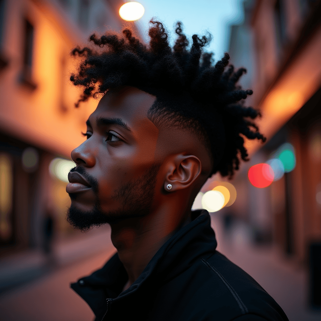  Full Curly Mohawk Fade