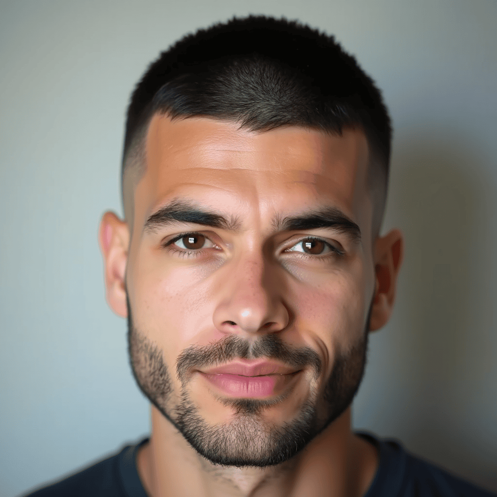 Buzz Cut with Mid Fade