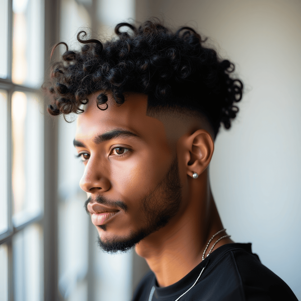 Curly Taper Fade