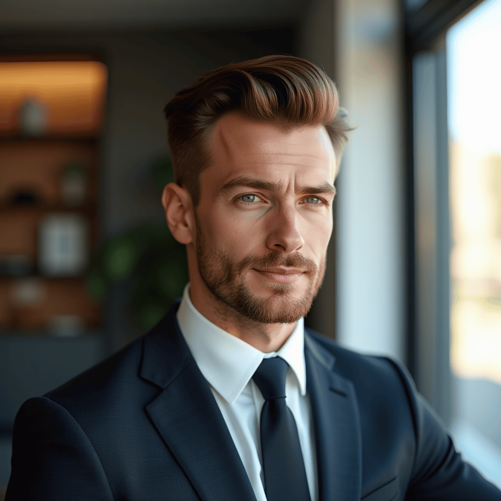 Side-Part Pompadour