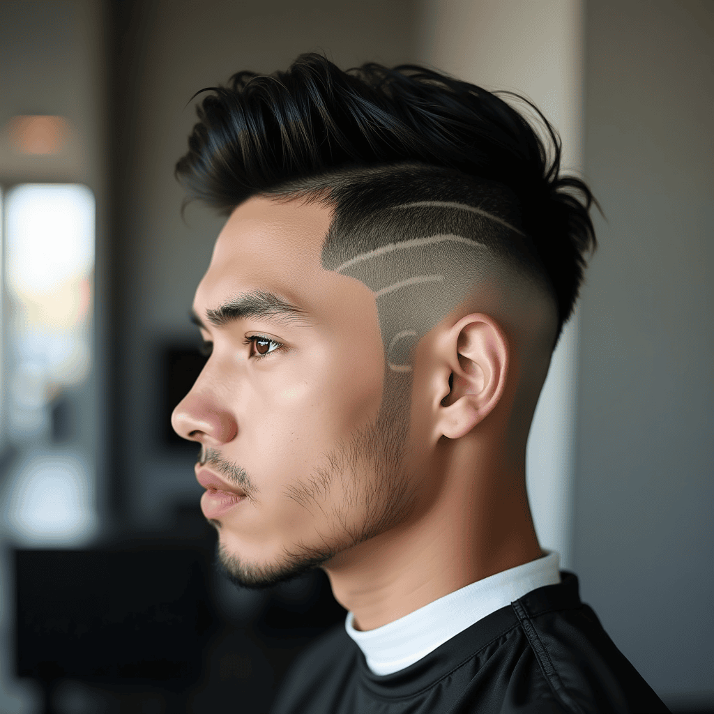 Mohawk with Shaved Design