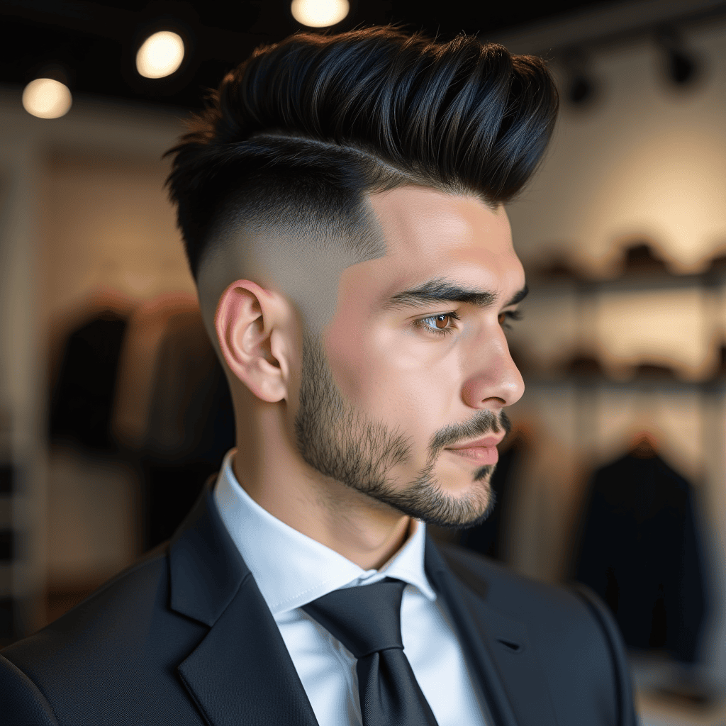 Comb Over With Voluminous Quiff