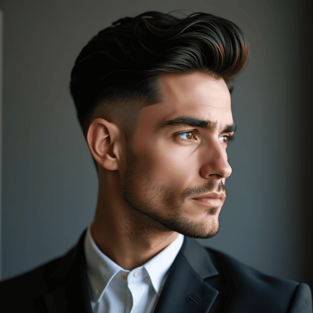 Gentleman’s Side Part with Scissor Taper