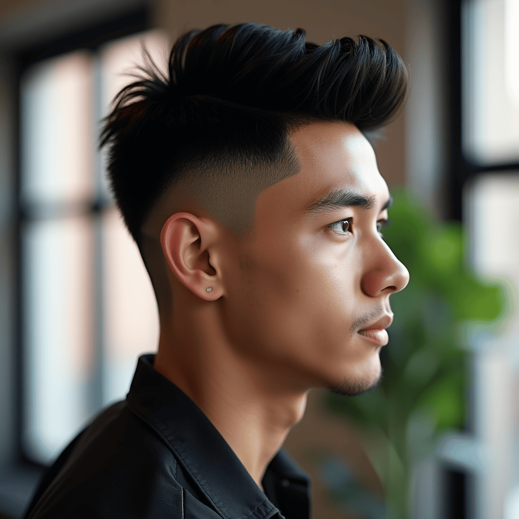Short Side Part with Mid Fade