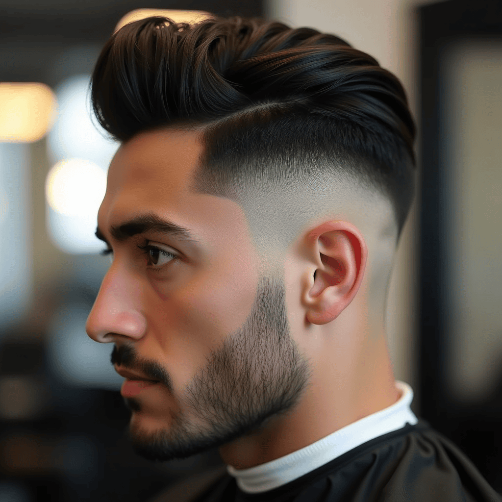 Side Part with Temple Fade