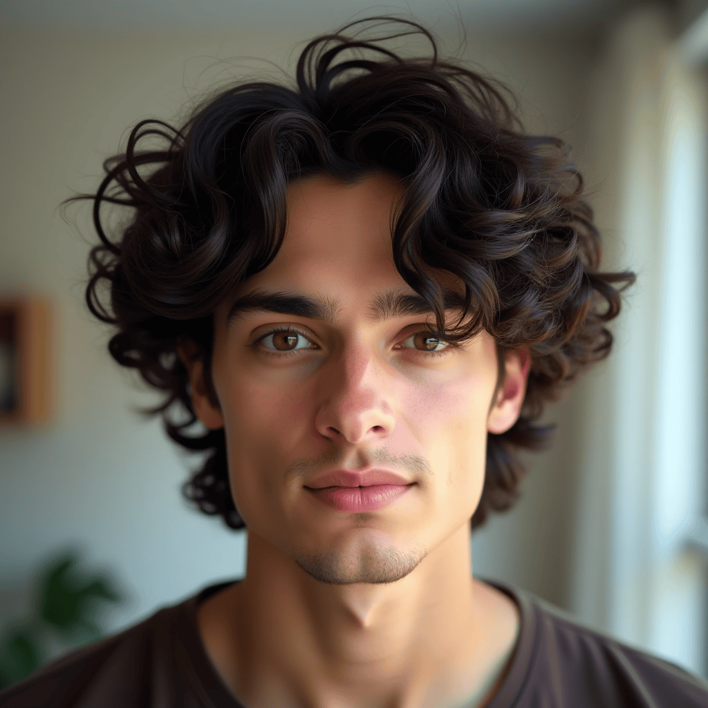 Curly Middle-Part Curtains