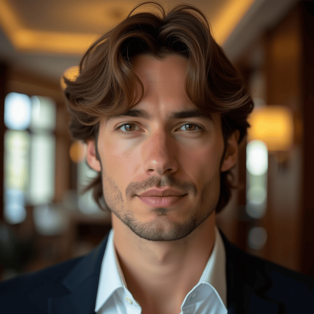 Cheekbone-Length Layered Curtains