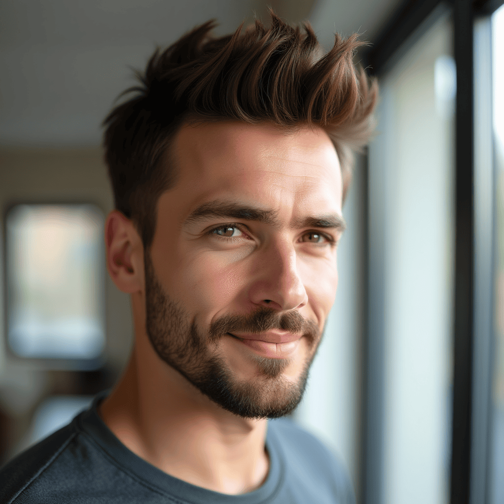 Short Brushed-Up Faux Hawk