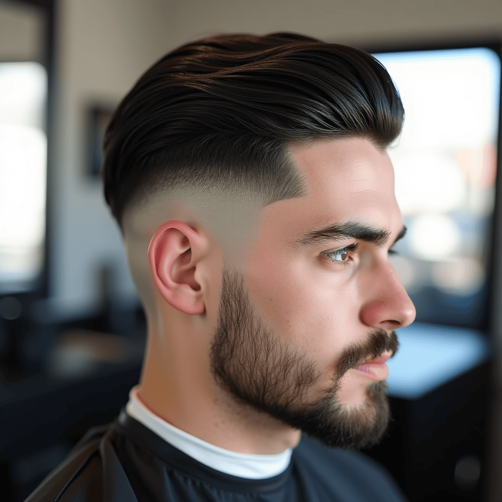 Flat Top With Shaved Side Part