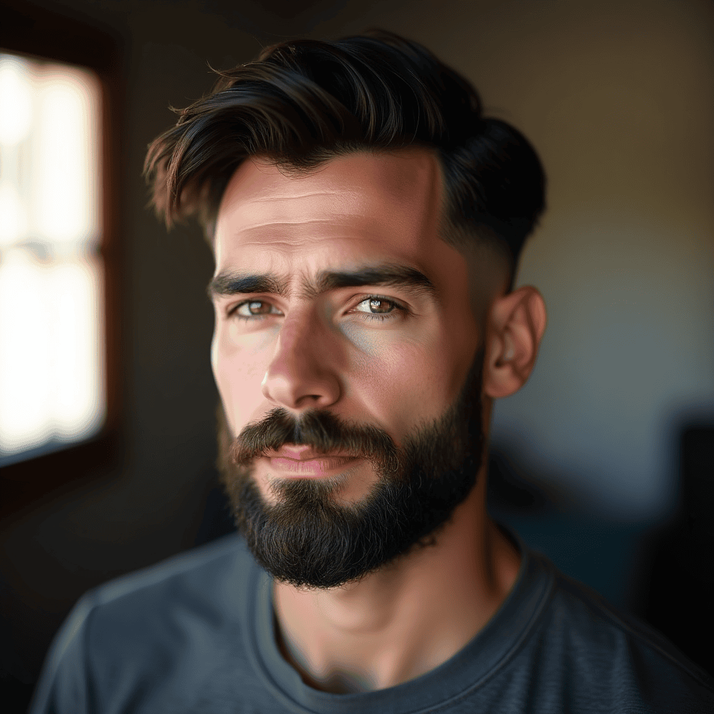 Flat Top With Beard Fade