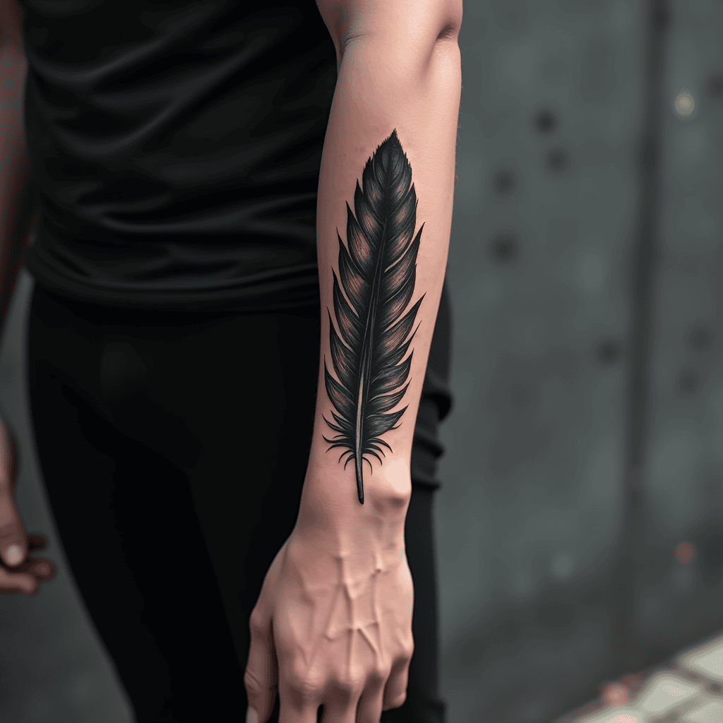 Feather Cover-Up Tattoo