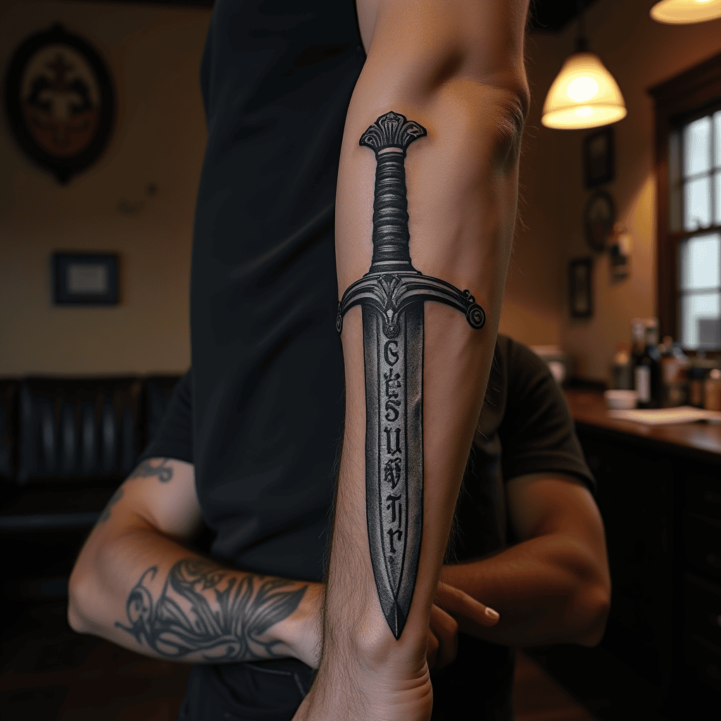 Dagger Tattoo Cover-Up
