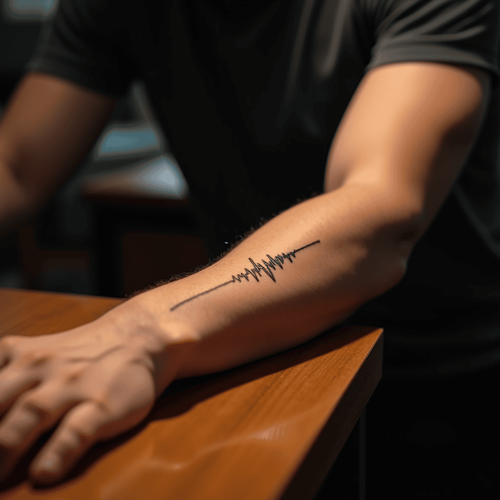 Small Sound Wave Tattoo