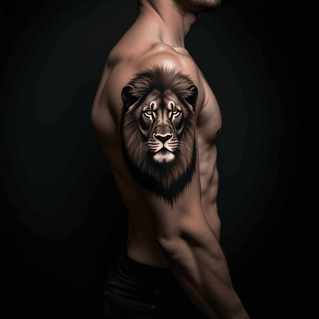  Lion With Shadowed Mane