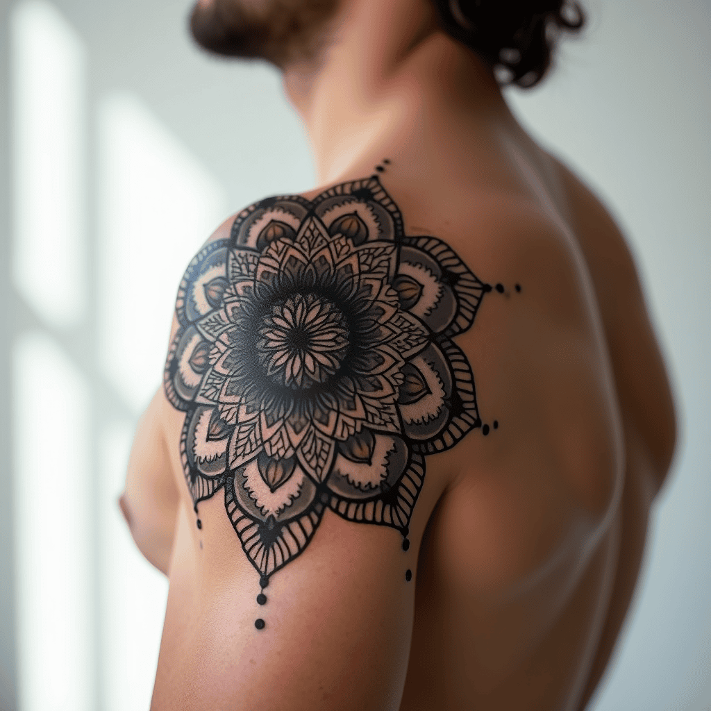 Geometric Blackwork Panel