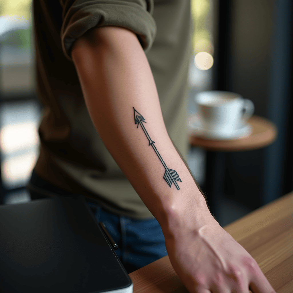 Small Arrow Forearm Tattoo