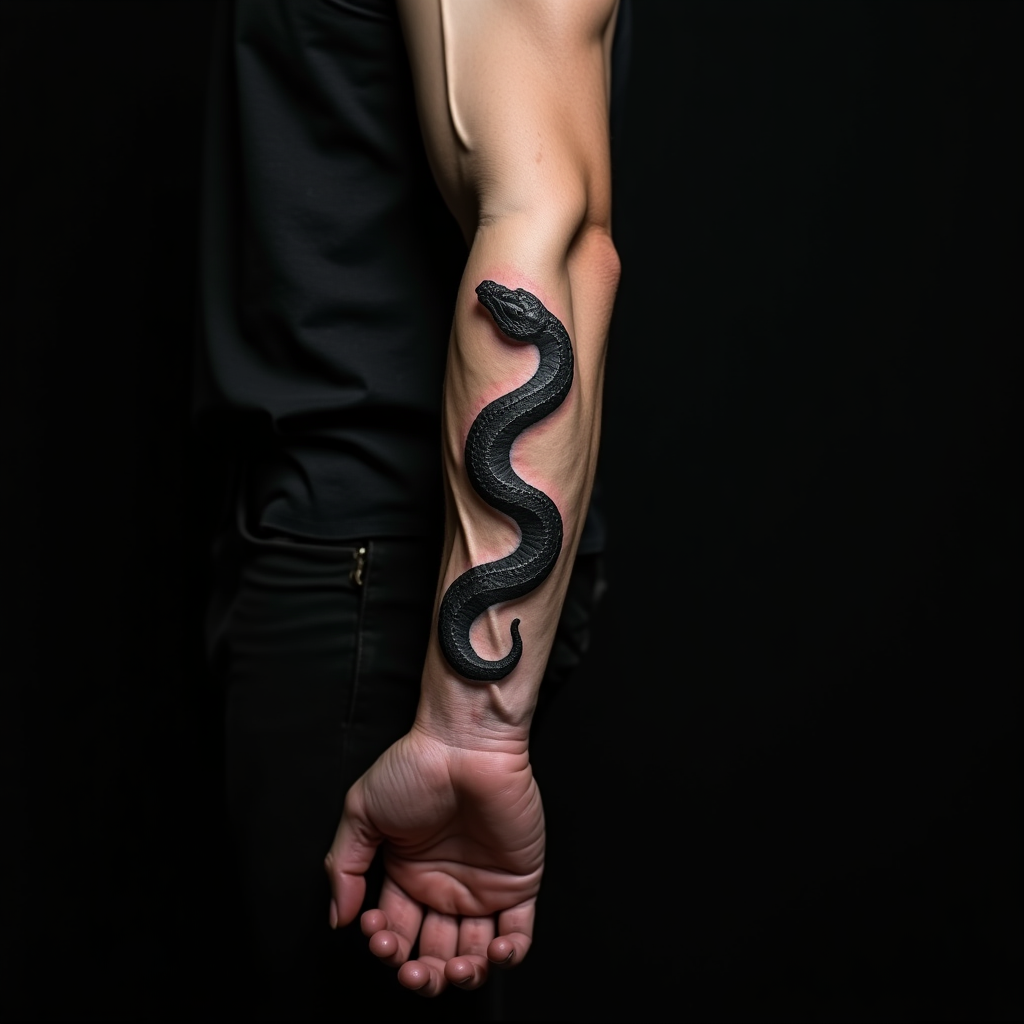 Blackwork Snake Tattoo