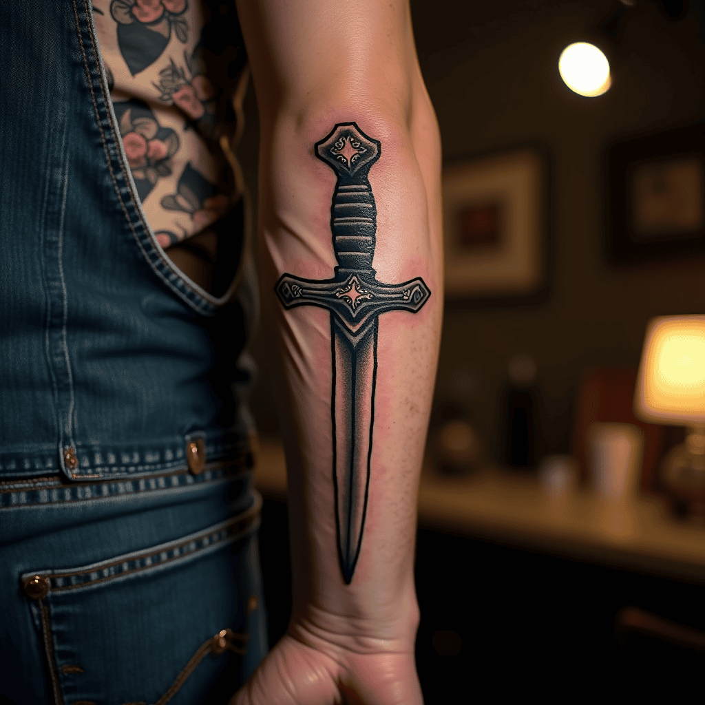 Traditional Dagger Tattoo