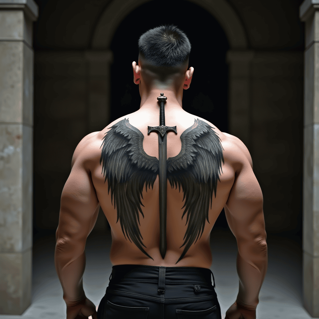 Angel Wings and Central Sword