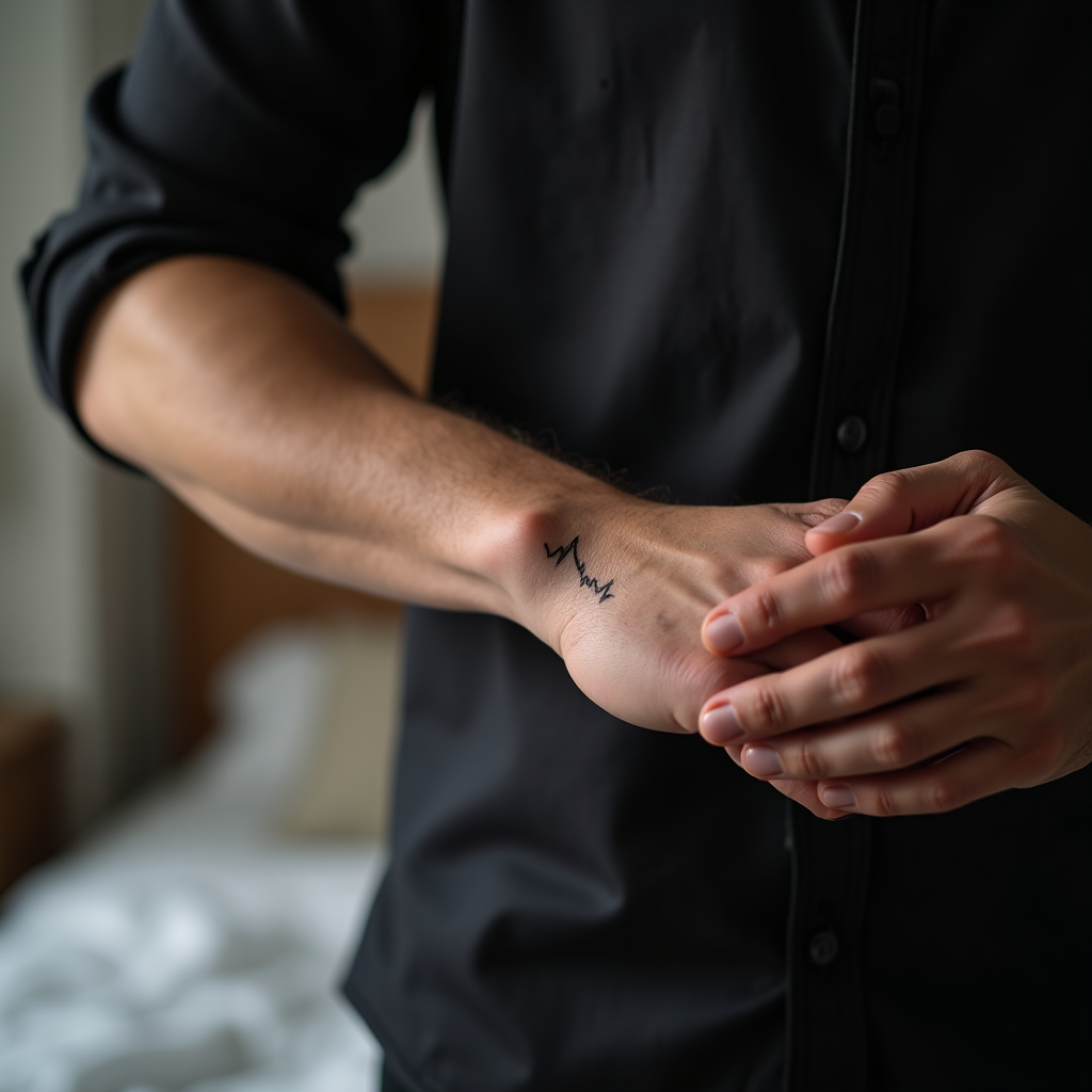 Tiny Heartbeat Line Tattoo