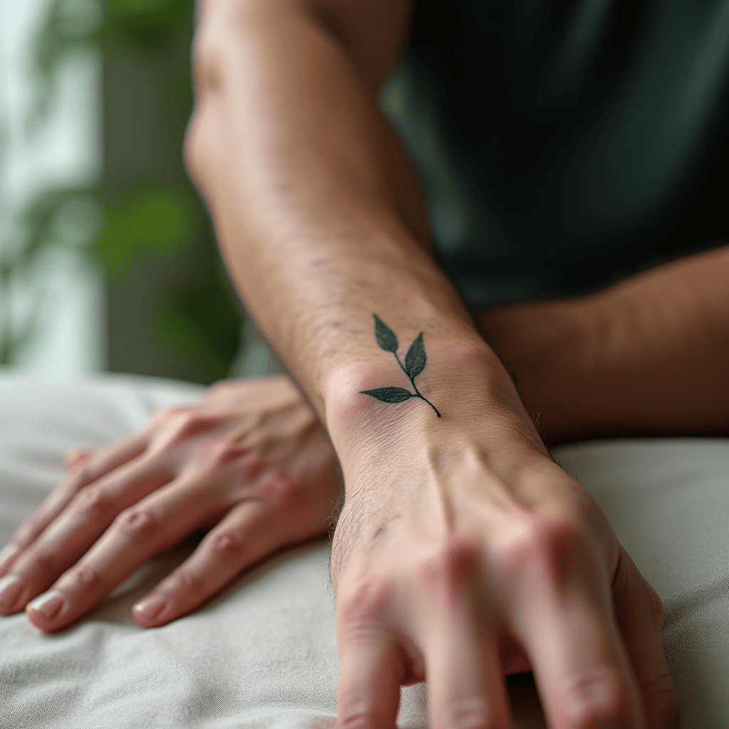 Minimal Leaf Tattoo