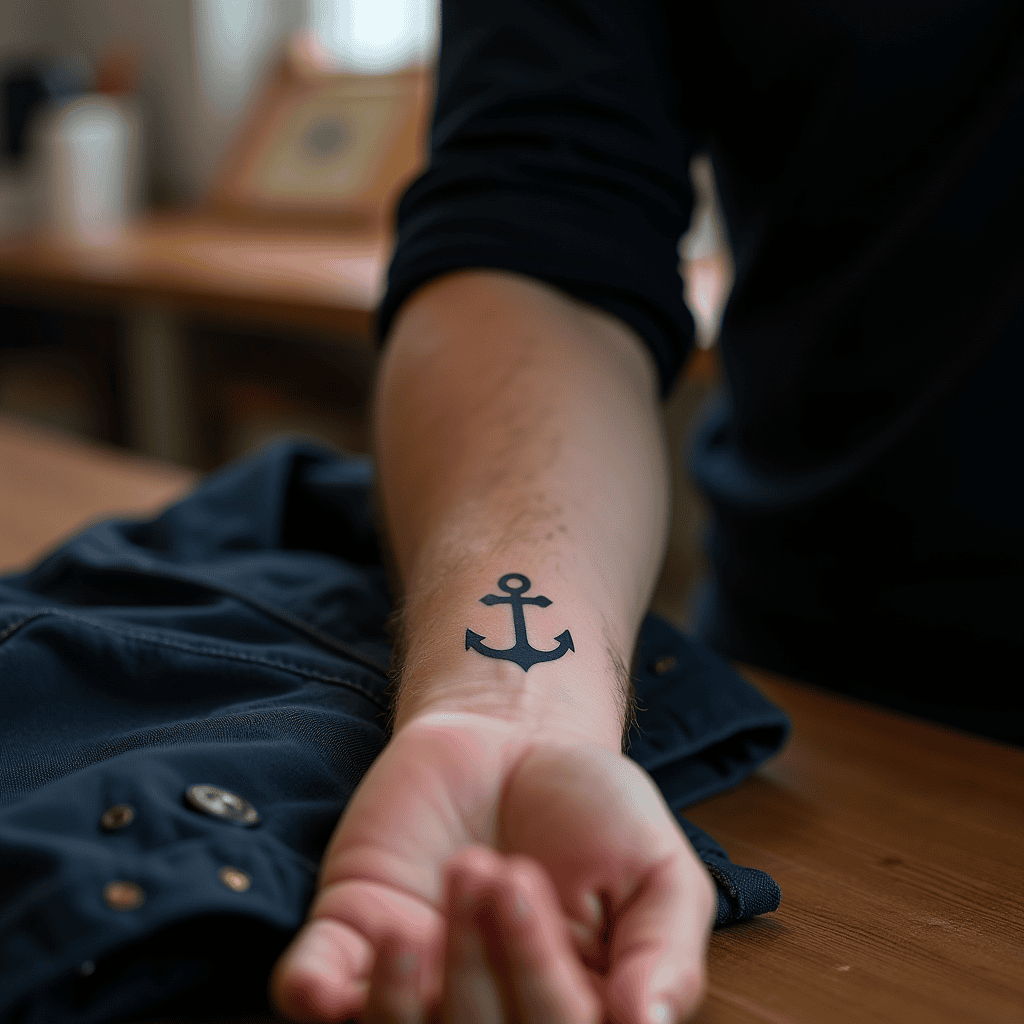 Tiny Anchor Tattoo