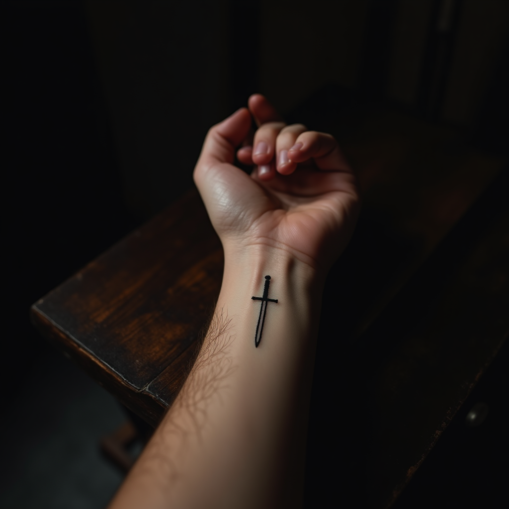 Minimal Sword Tattoo