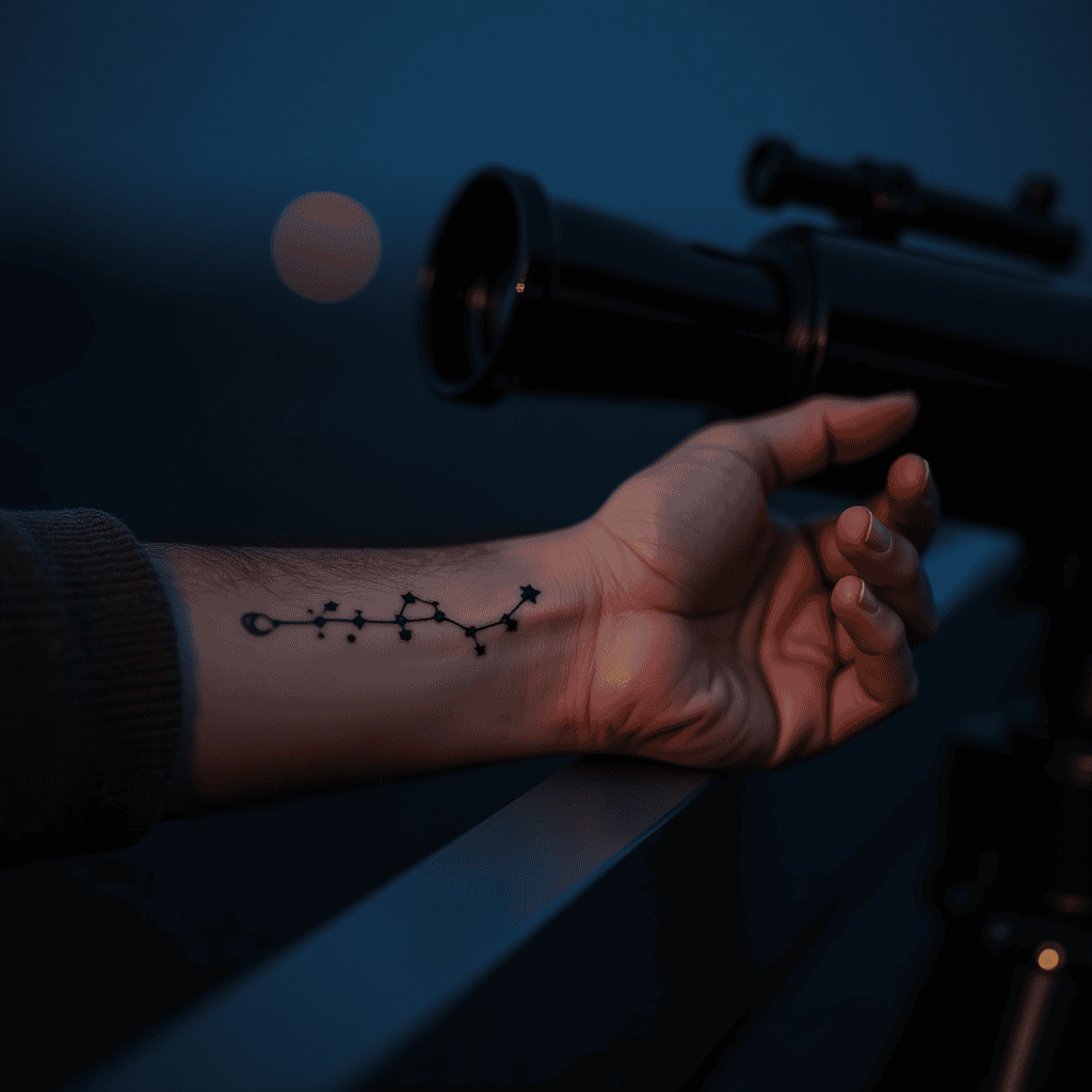 Minimal Wrist Constellation Tattoo
