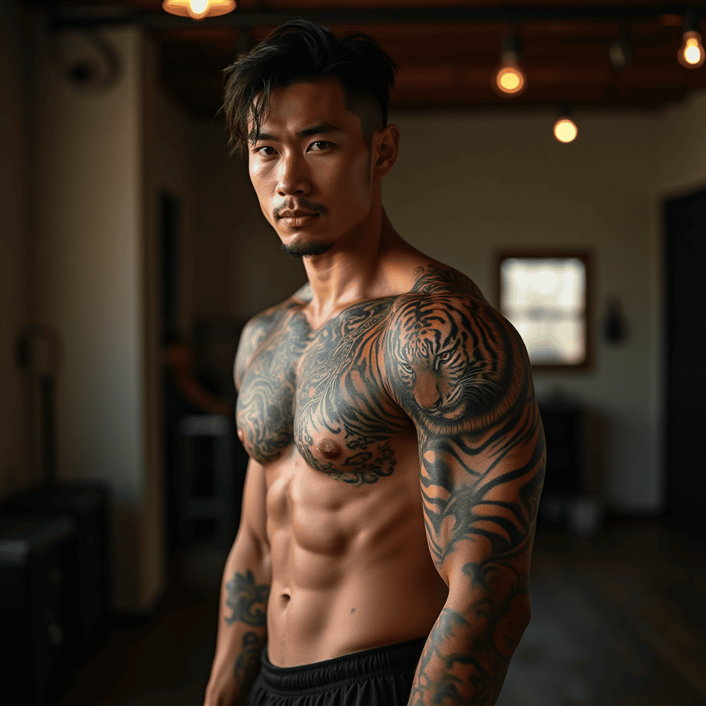  Japanese Tiger Tattoo