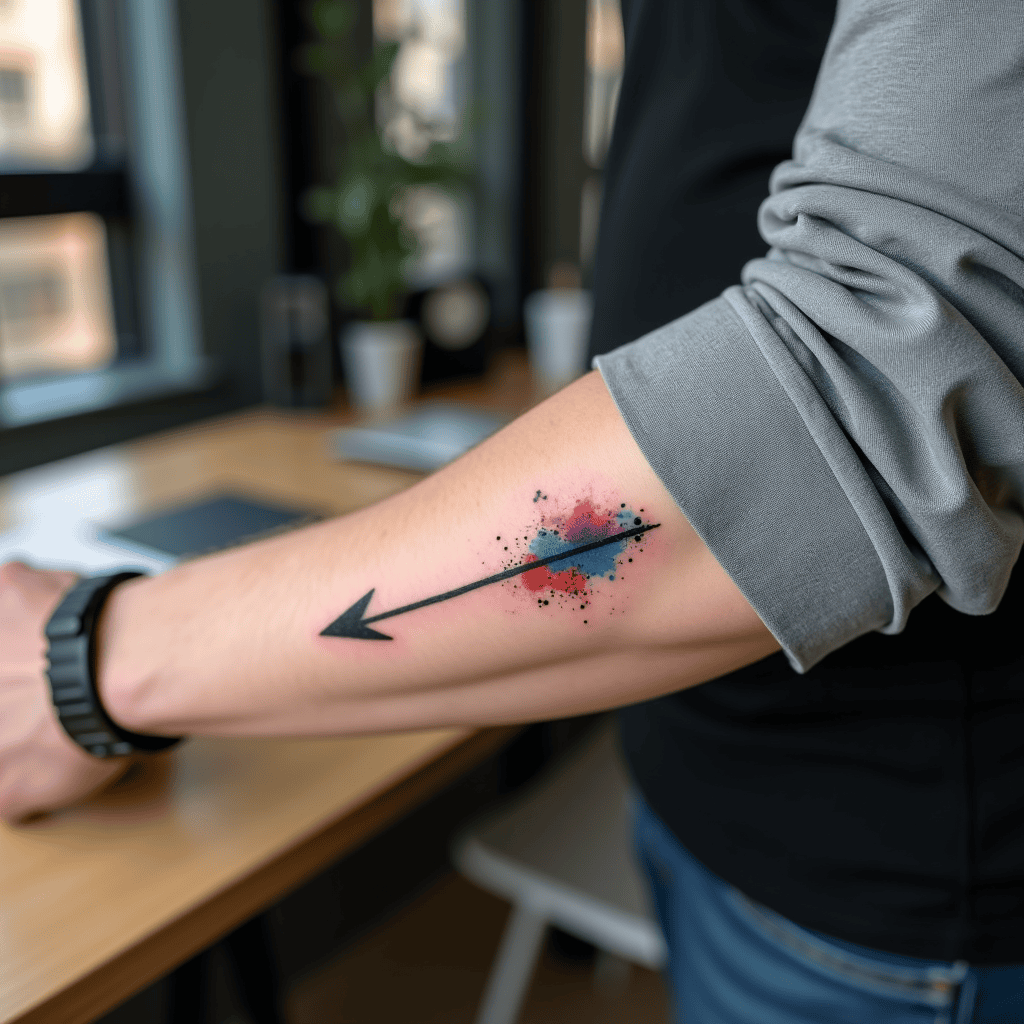 Watercolor Arrow Tattoo