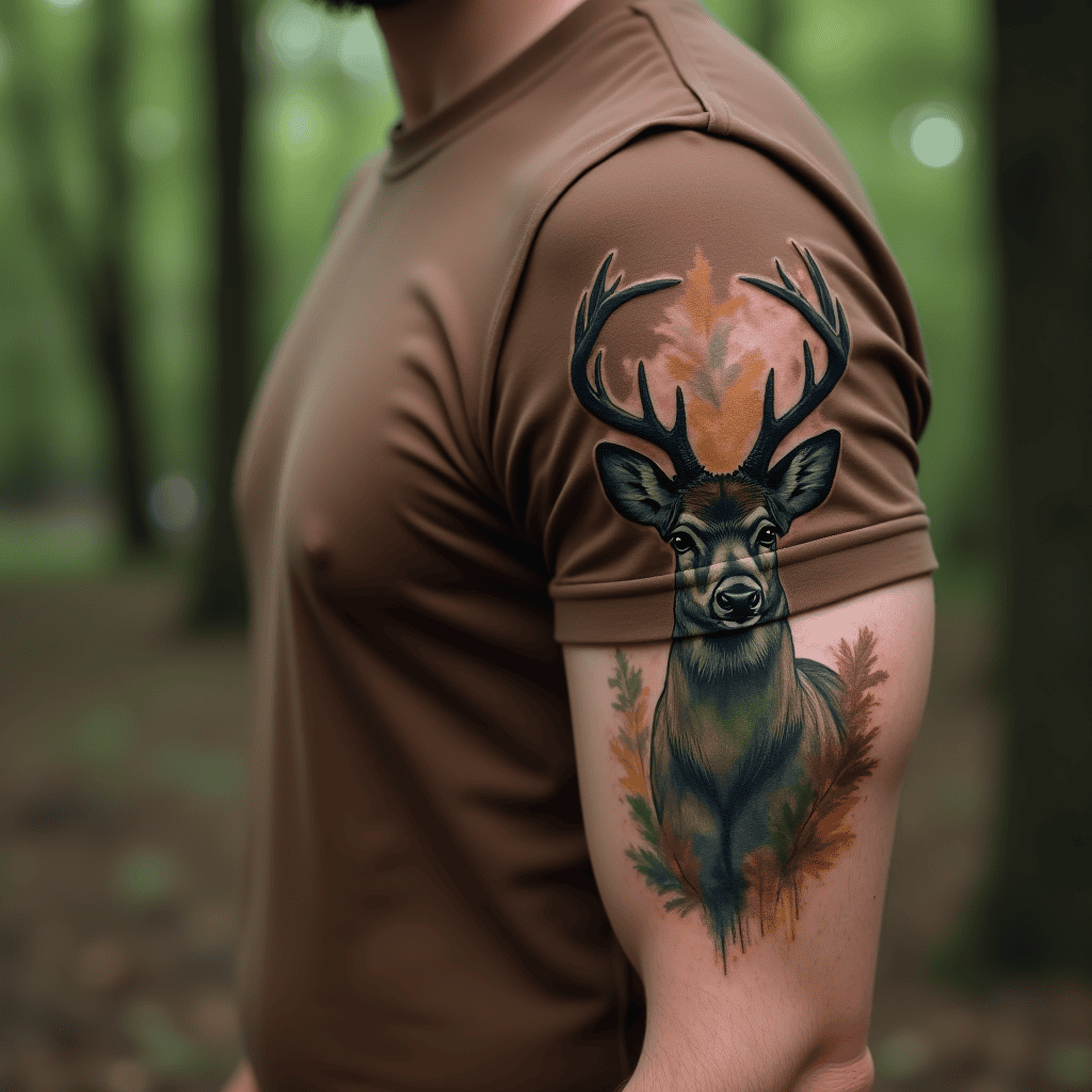 Watercolor Deer Tattoo