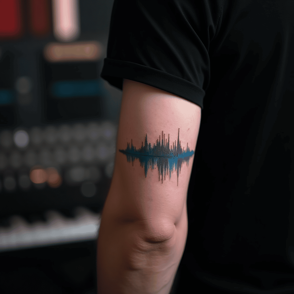Watercolor Soundwave Tattoo