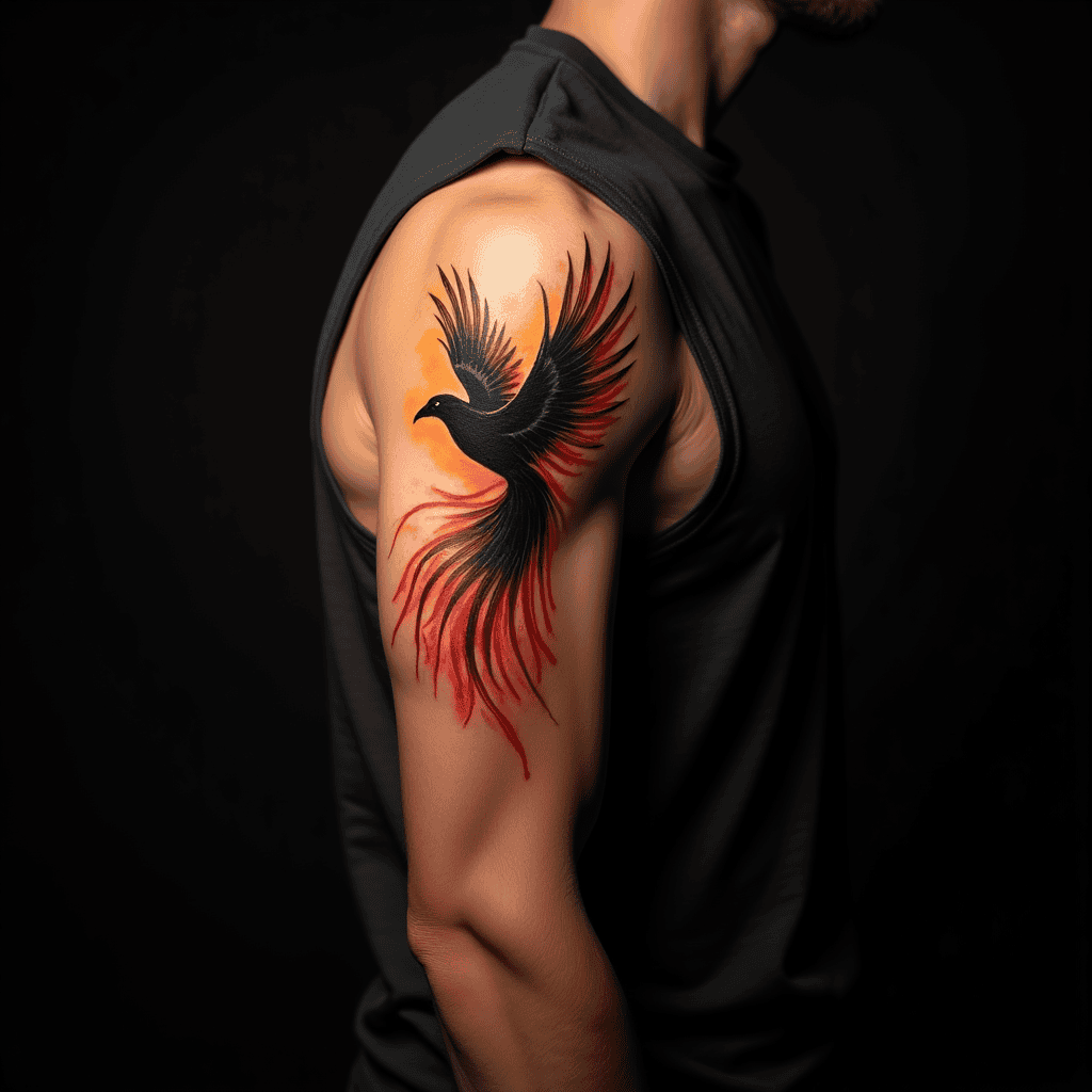 Watercolor Phoenix Tattoo