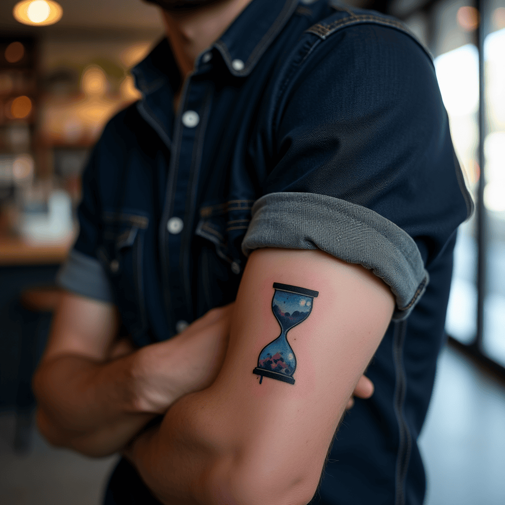 Watercolor Hourglass Tattoo