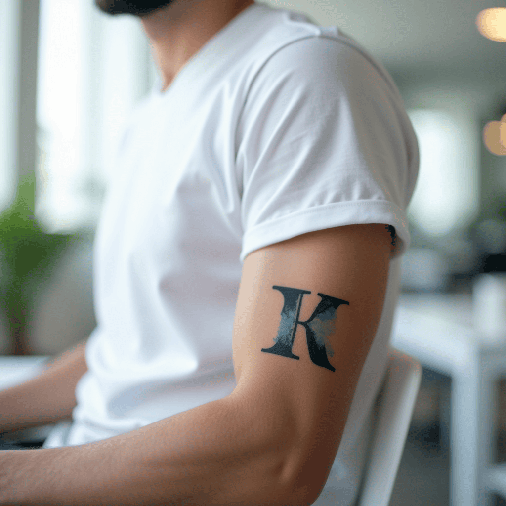 Watercolor Roman Numeral Tattoo