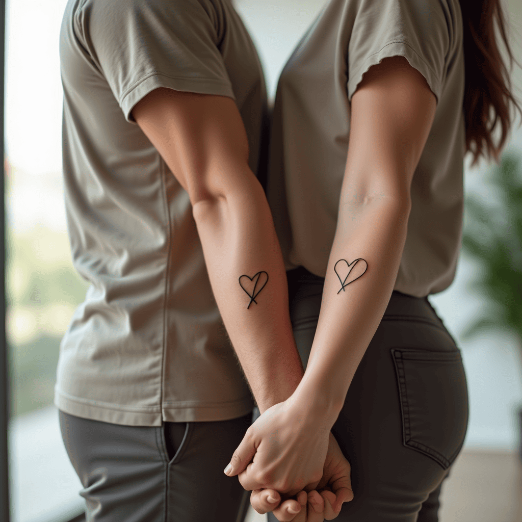 Minimal Line Heart Pair