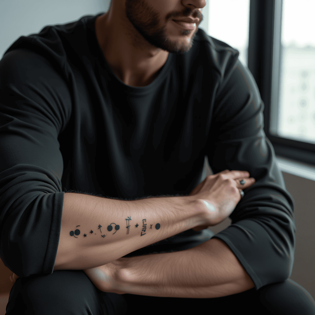 Minimal Blackwork Symbol Cluster