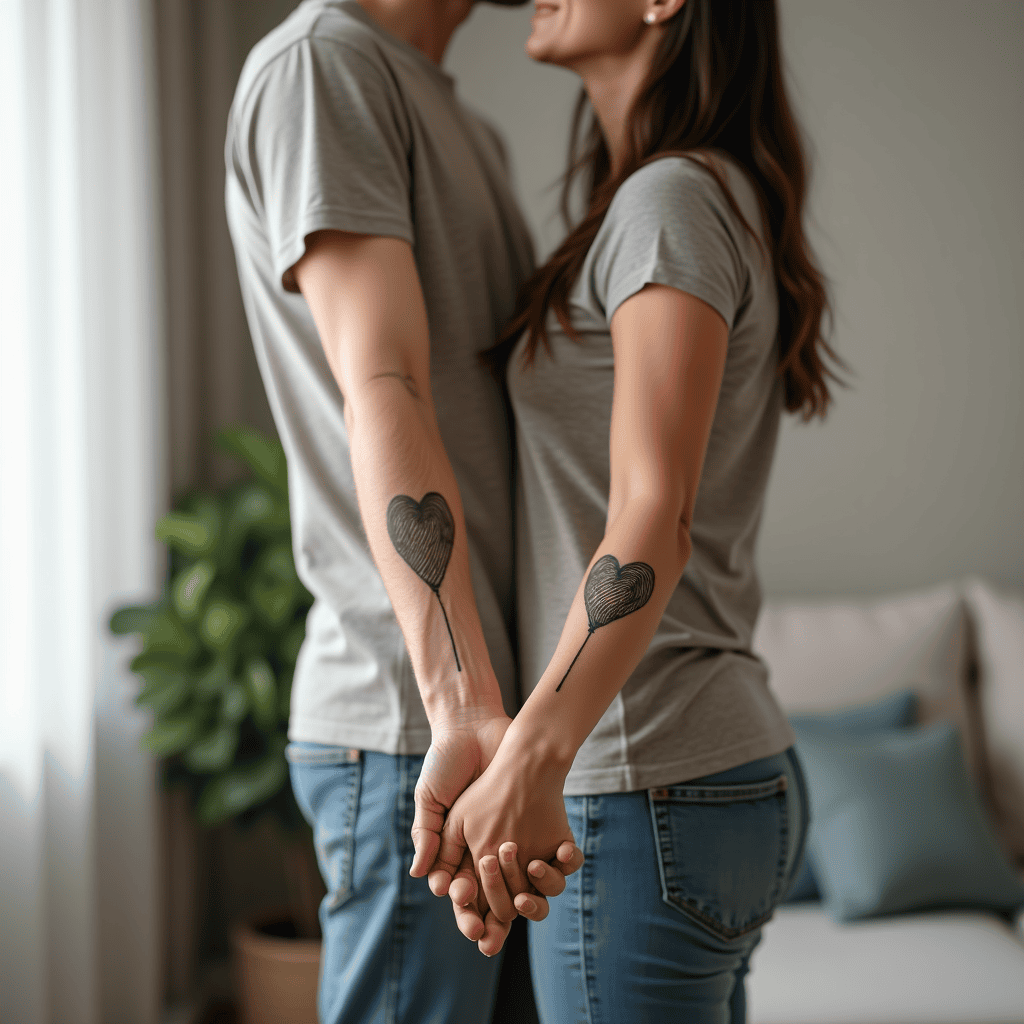 Fingerprint Heart Tattoos
