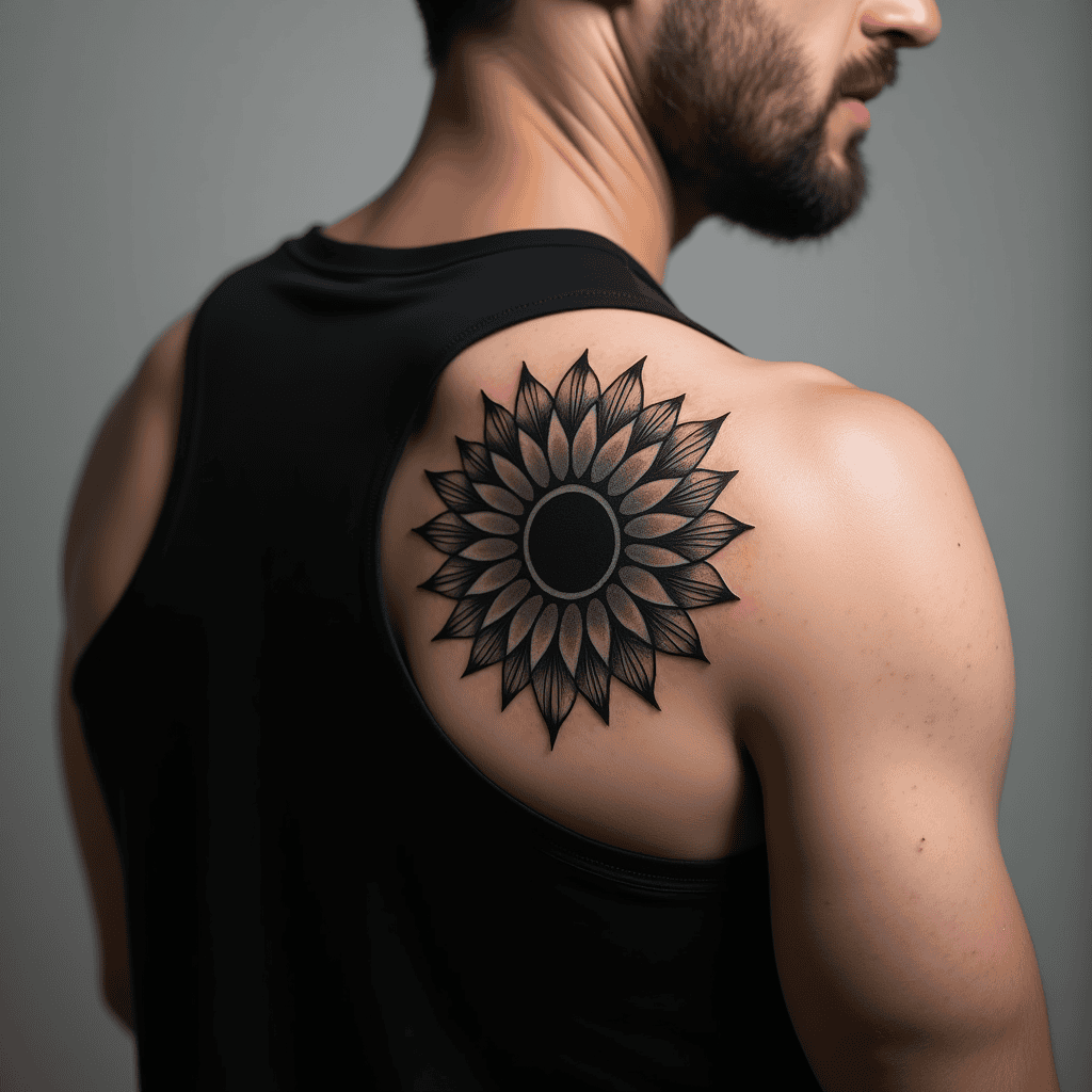 Negative-Space Mandala Tattoo