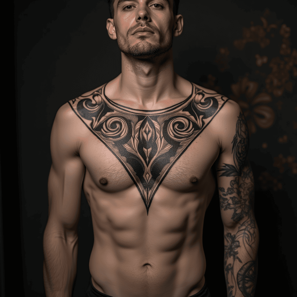 Sacred-Geometry-Inspired Chest Pattern