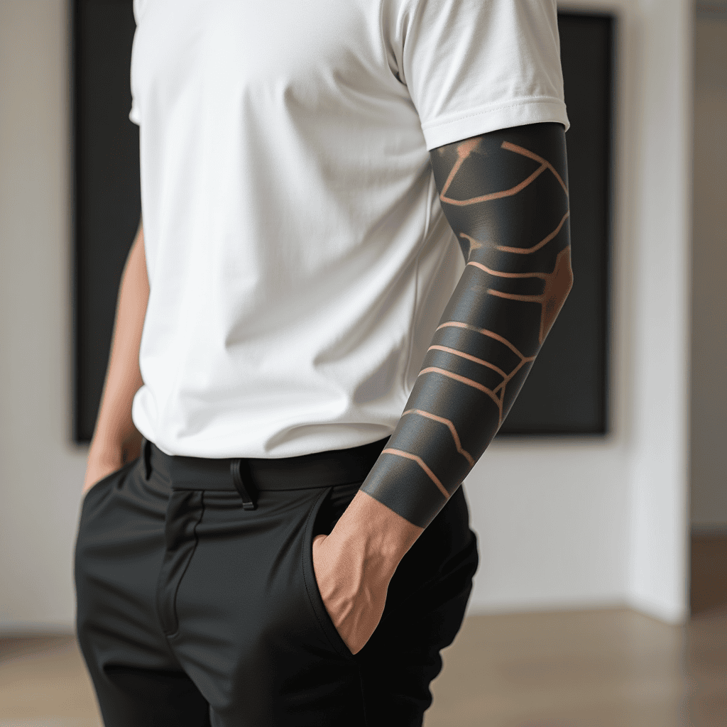 Blackout Forearm With Negative-Space Bands