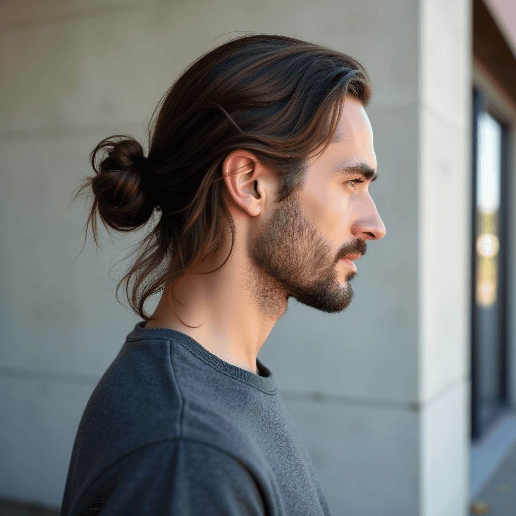 Relaxed Low Man Bun