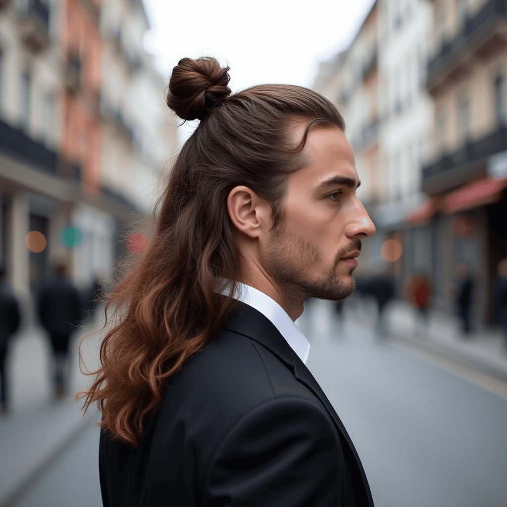 Half-Up Man Bun