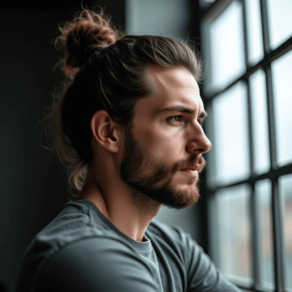 Wavy Textured Man Bun