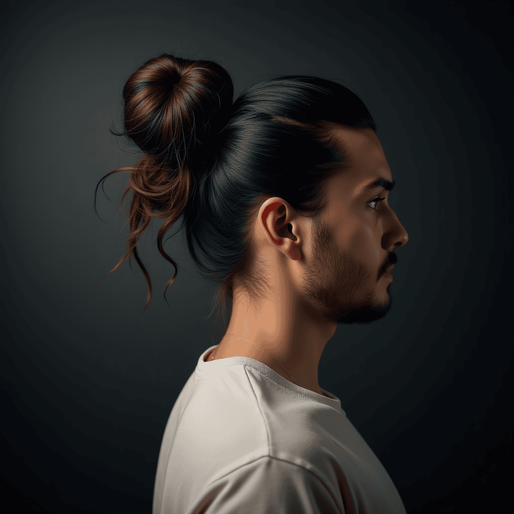 Voluminous Man Bun for Thick Hair