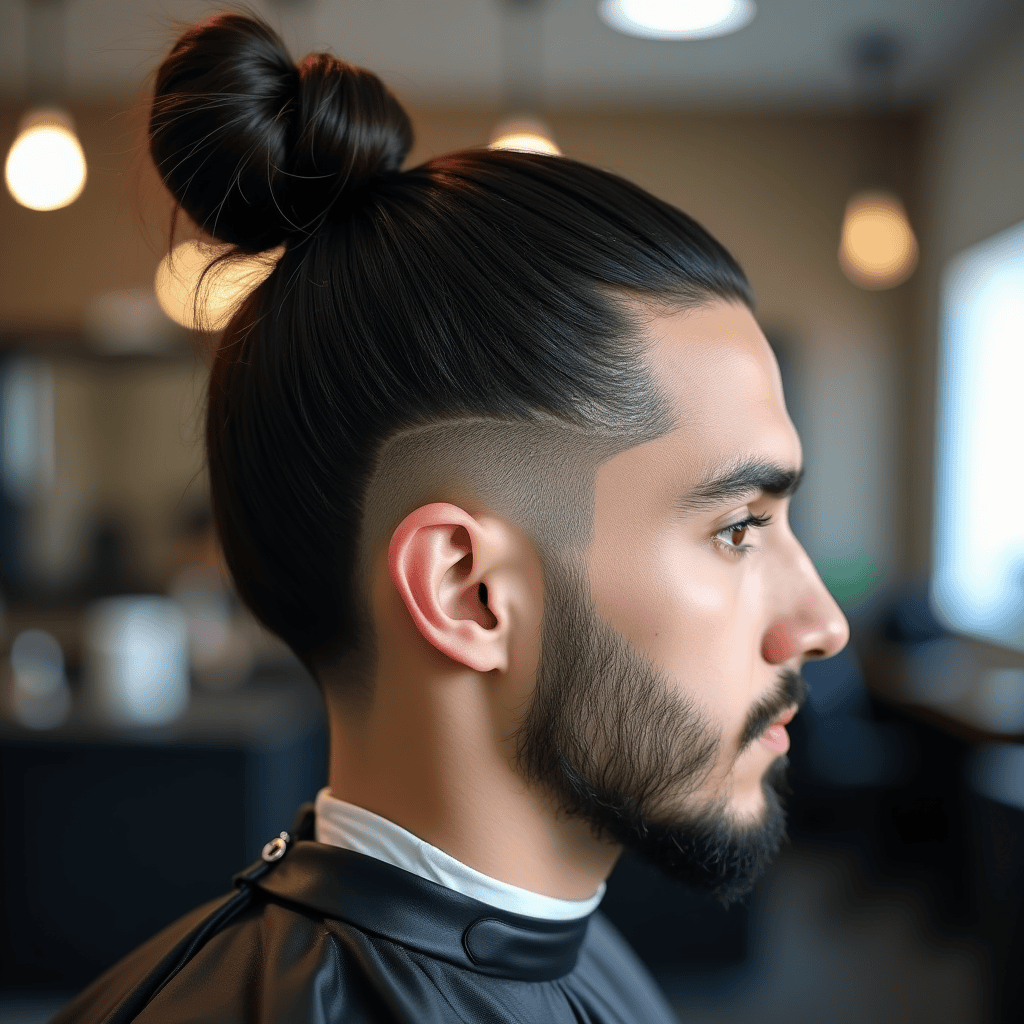 Mid Fade Man Bun