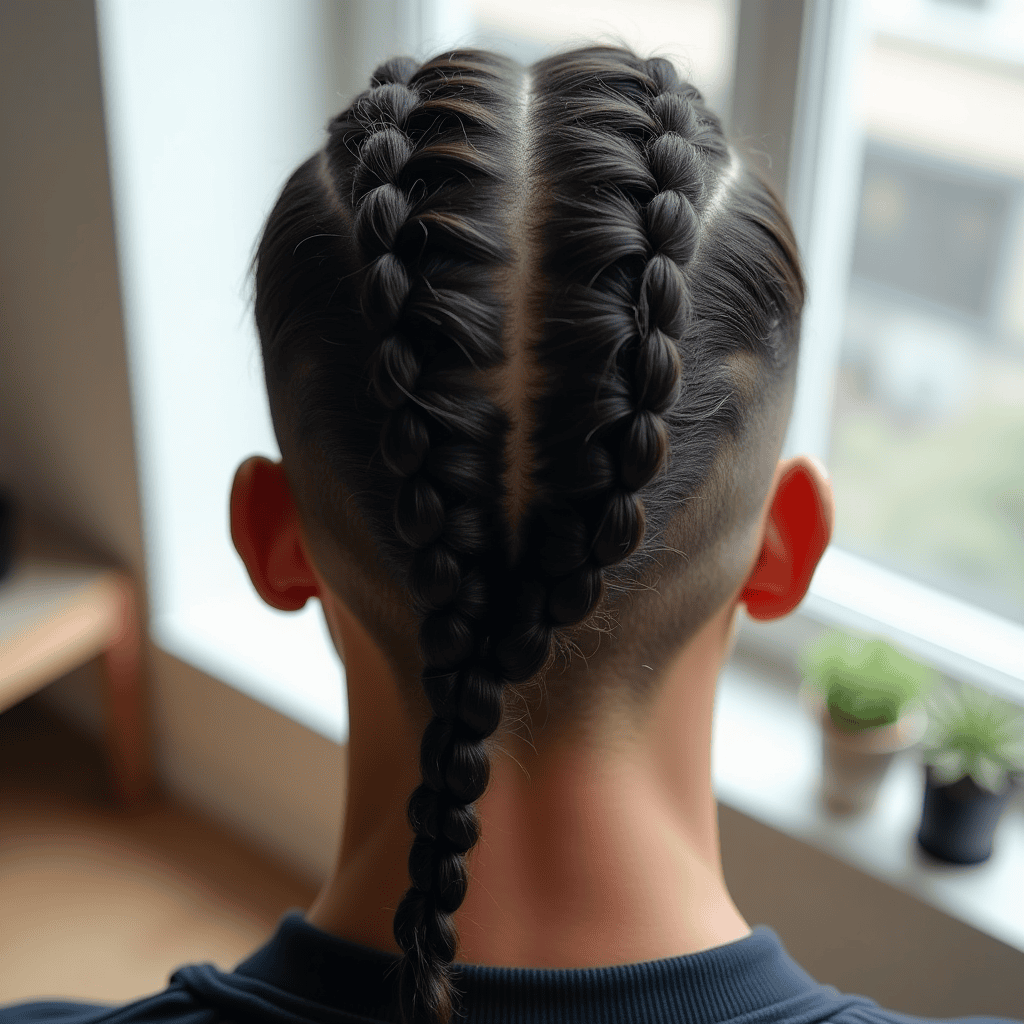 Six Medium Straight-Back Cornrows