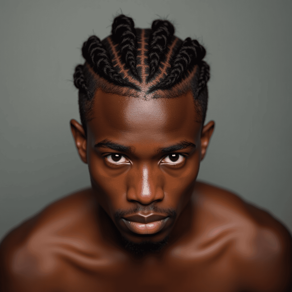 Center-Part Cornrows