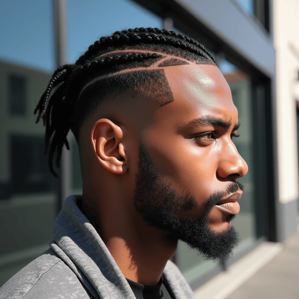 Cornrows With a Mid Fade